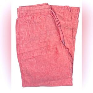 Athleta Retreat Coral Linen Wide Leg Pant